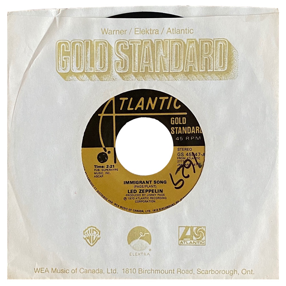 Single <br>Canada (GS 45847) <br>Immigrant Song / Hey, Hey What Can I Do (#4)