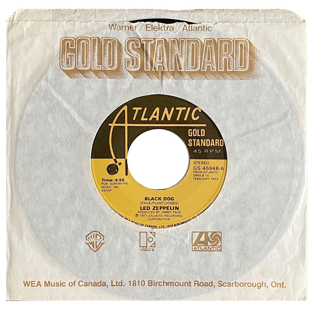 Single <br>Canada (GS 45848) <br>Black Dog / Misty Mountain Hop (#1)