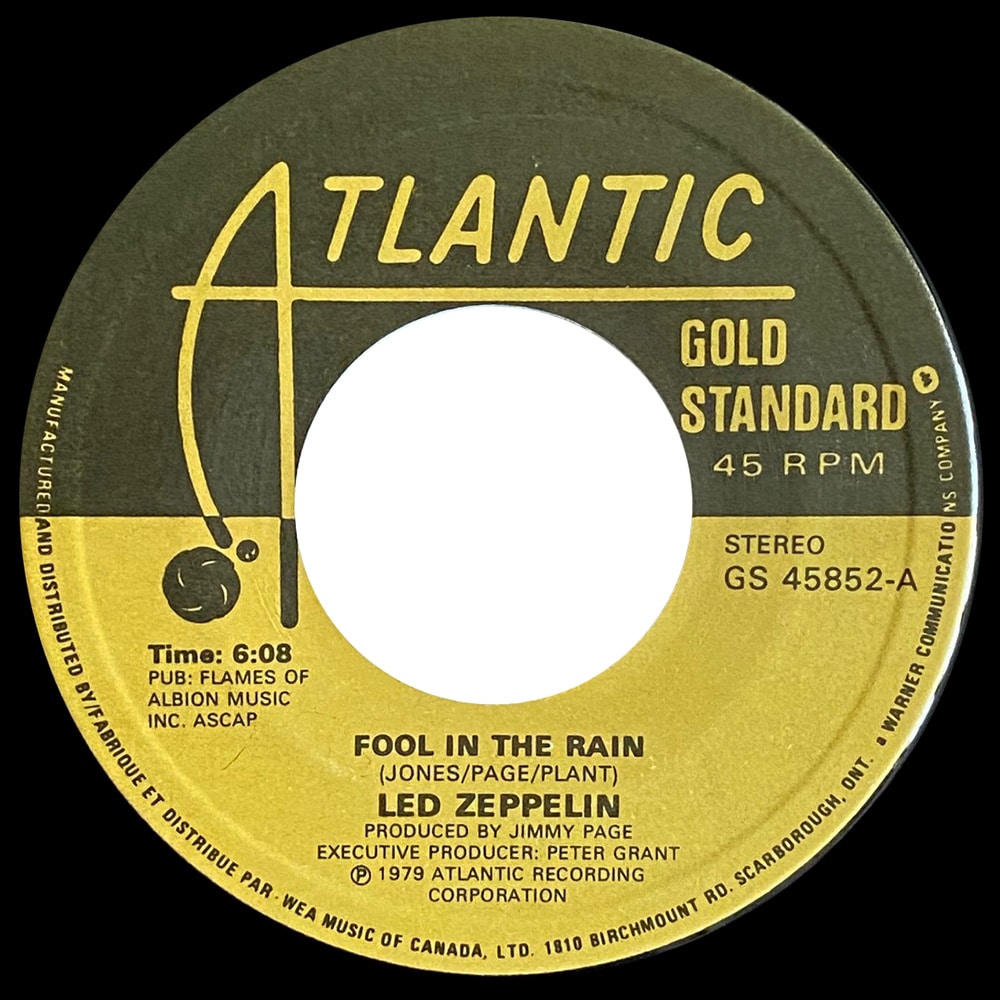 Single <br>Canada (GS 45852) <br>Fool In The Rain / Hot Dog (#1) - Image 2