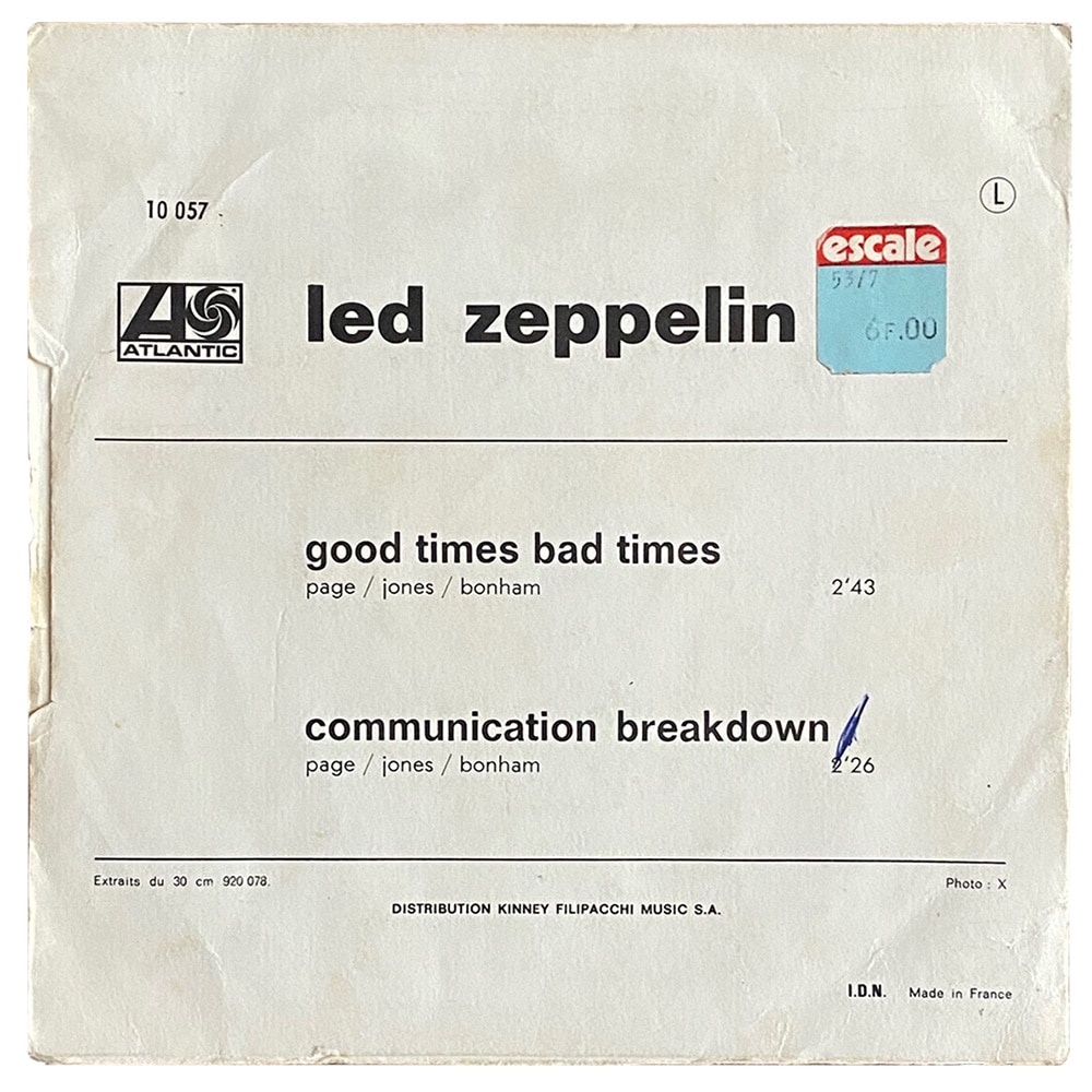 Single <br>France (10057) <br>Good Times Bad Times / Communication Breakdown (#1) - Image 2