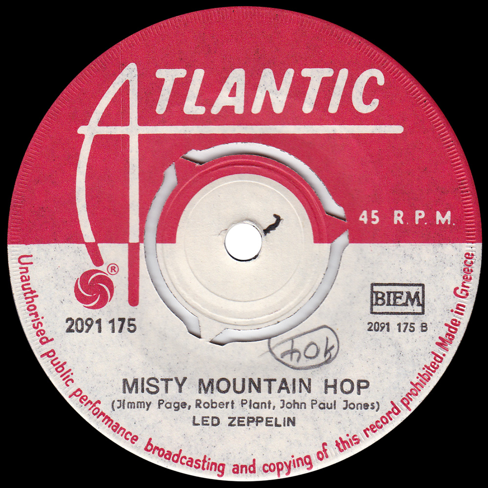 Single <br>Greece (2091 175) <br>Black Dog / Misty Mountain Hop (#3) - Image 2
