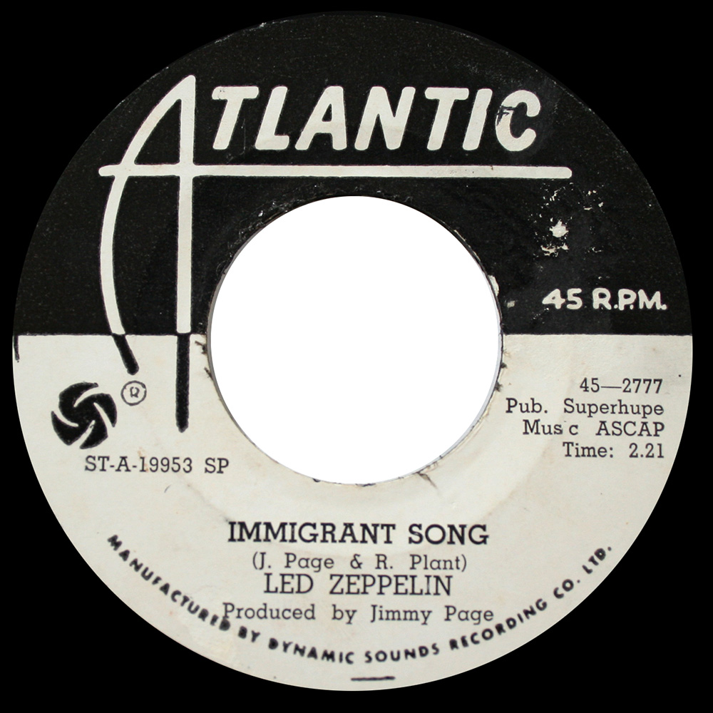 Single <br>Jamaica (45-2777) <br>Immigrant Song / Hey, Hey, What Can I Do