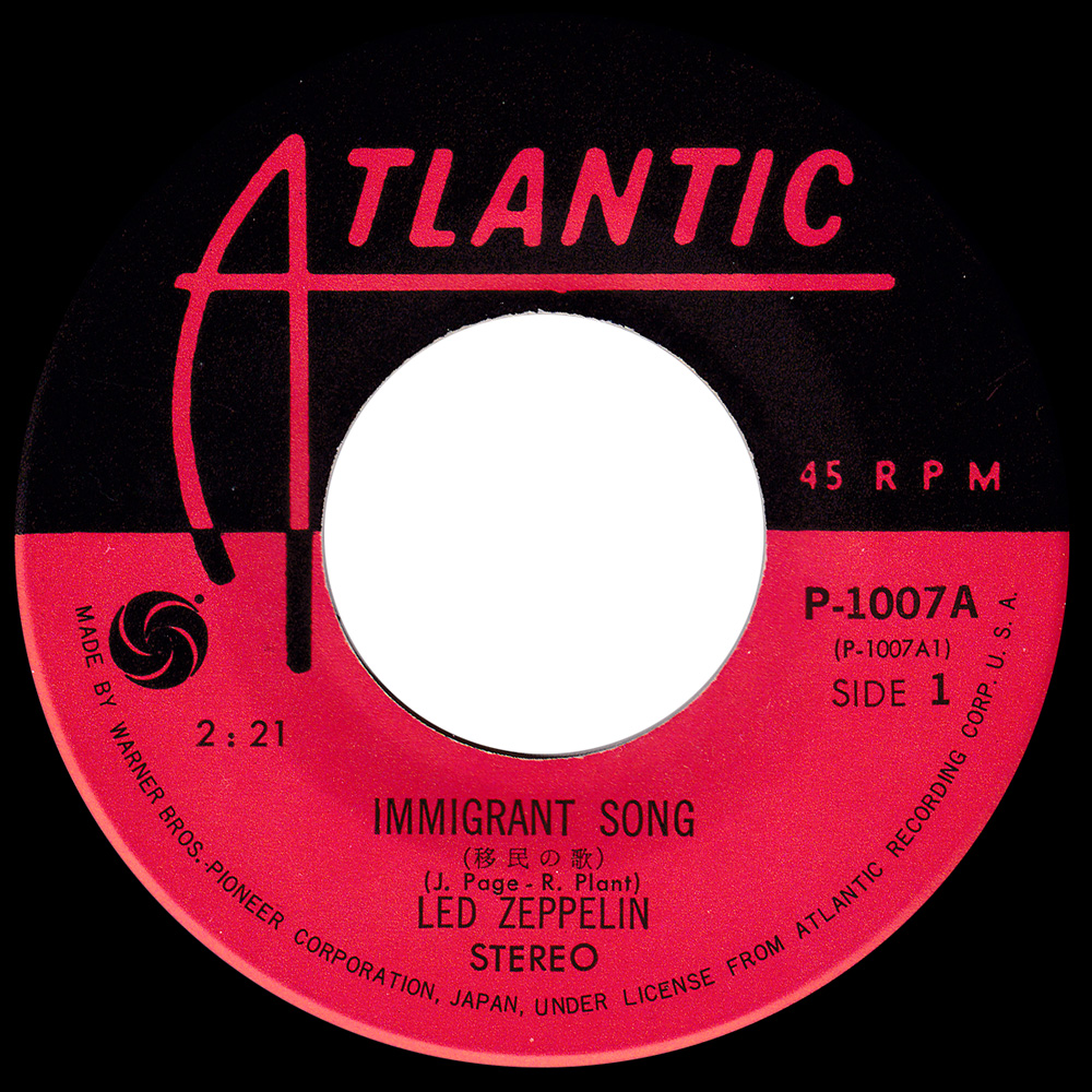 Single <br>Japan (P-1007) <br>Immigrant Song / Hey, Hey What Can I Do (#3) - Image 3
