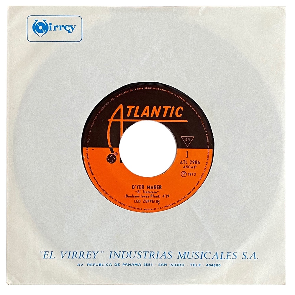 Single <br>Peru (ATL 2986) <br>D'yer Maker / The Crunge (#2)