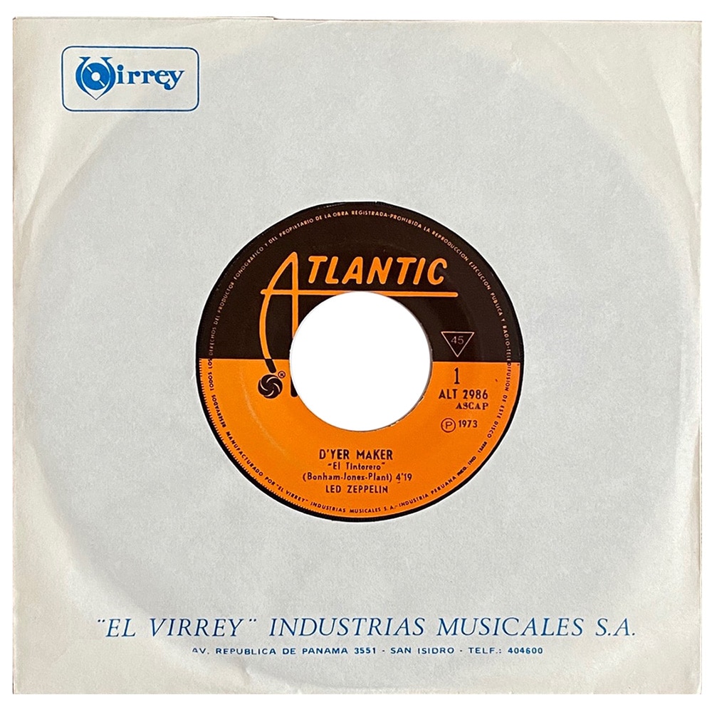 Single <br>Peru (ATL 2986) <br>D'yer Maker / The Crunge (#4)