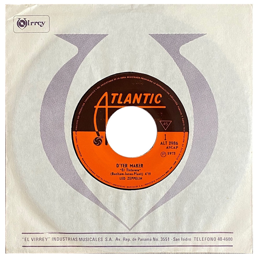 Single <br>Peru (ATL 2986) <br>D'yer Maker / The Crunge (#5)