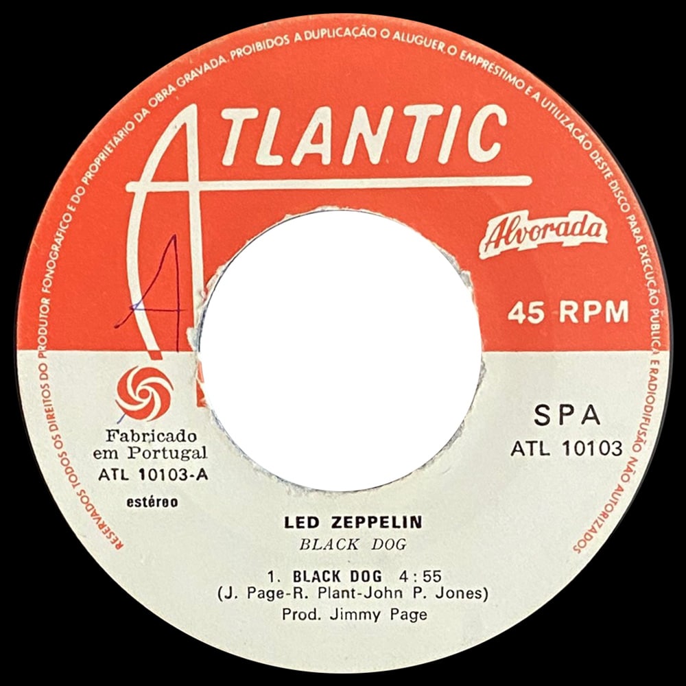 Single <br>Portugal (ATL 10103) <br>Black Dog / Misty Mountain Hop (#1) - Image 3