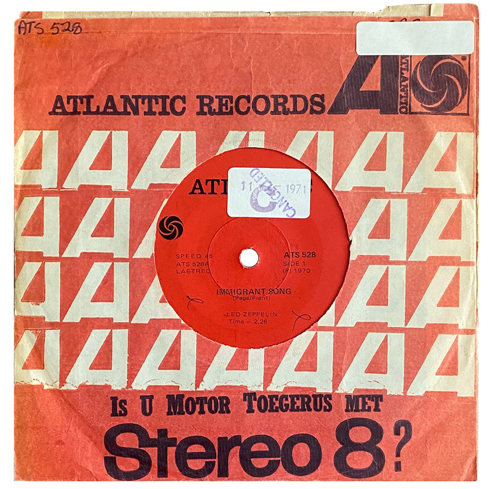 Single <br>South Africa (ATS 528) <br>Immigrant Song / Friends (#2)
