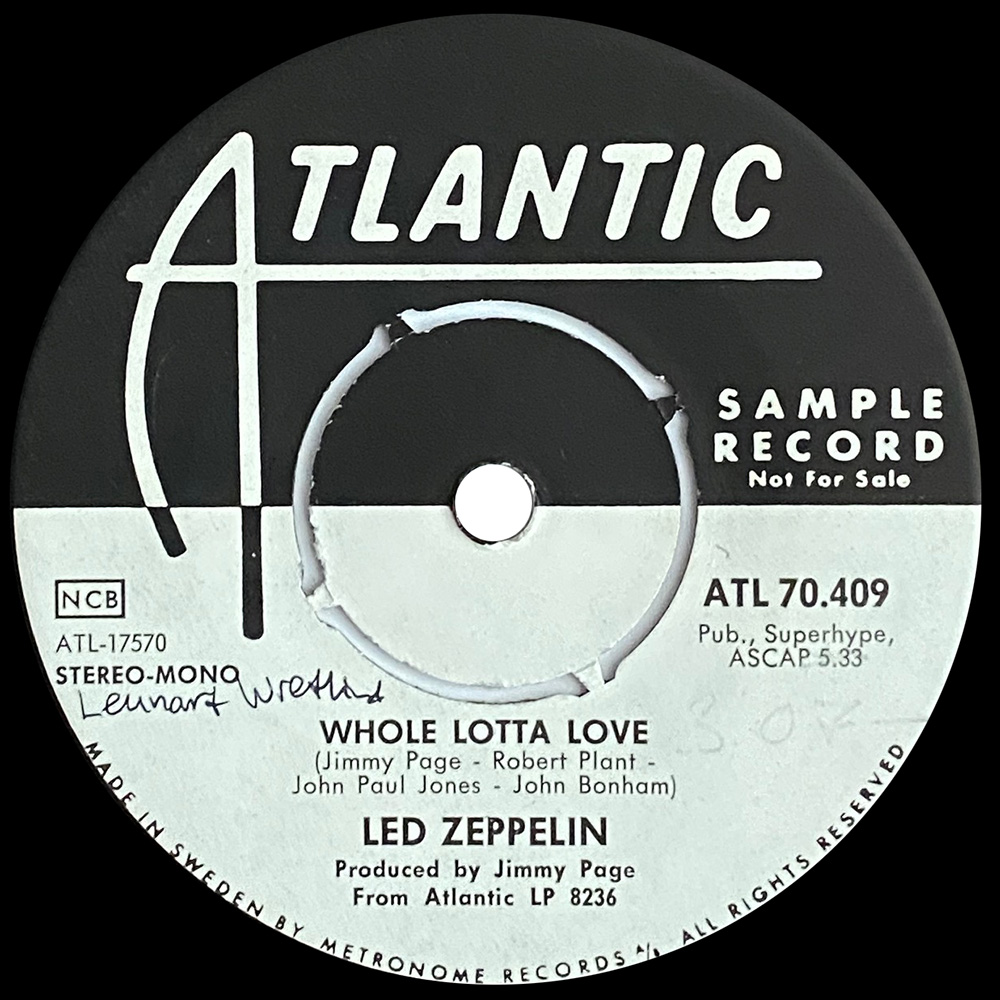 Single <br>Sweden (ATL.70.409) <br>Whole Lotta Love / Living Loving Maid (Promo) - Image 3