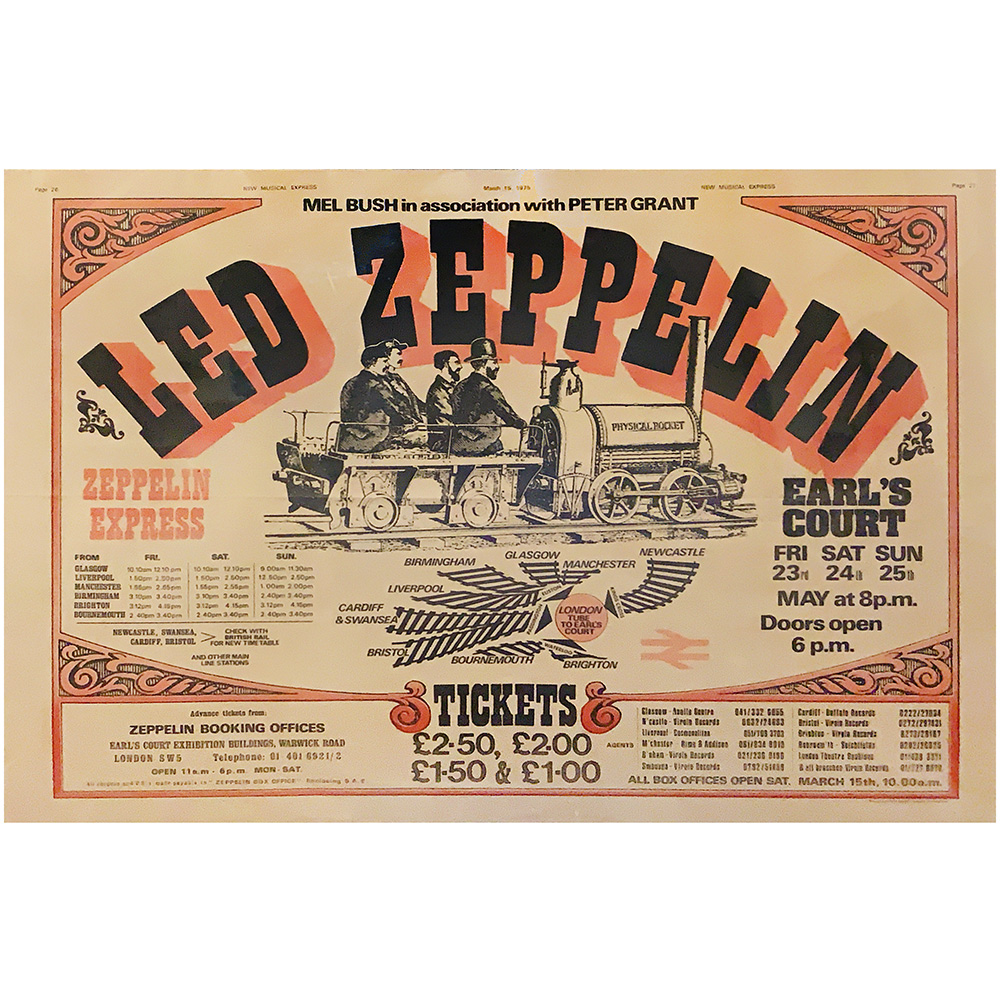 Concert Advertisement <br>1975.05 <br>London, UK (Ad)