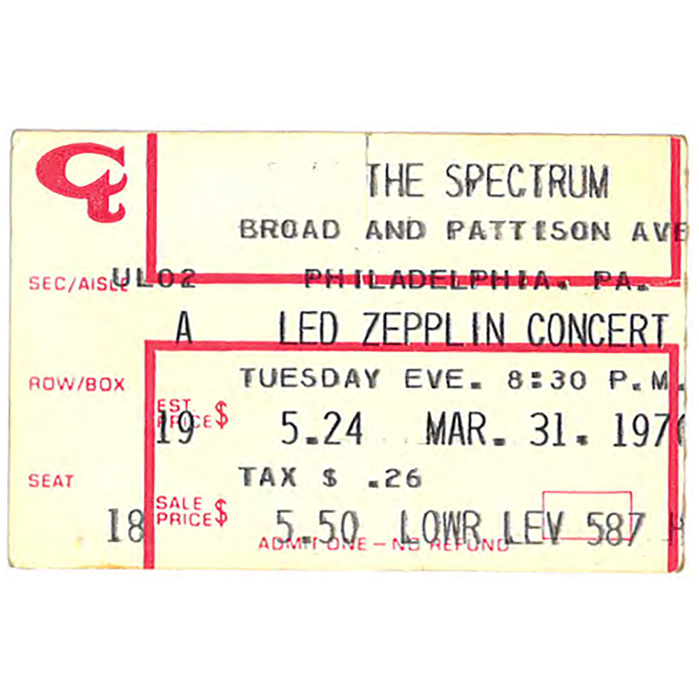 Concert Ticket <br>1970.03.31 <br>Philadelphia, PA