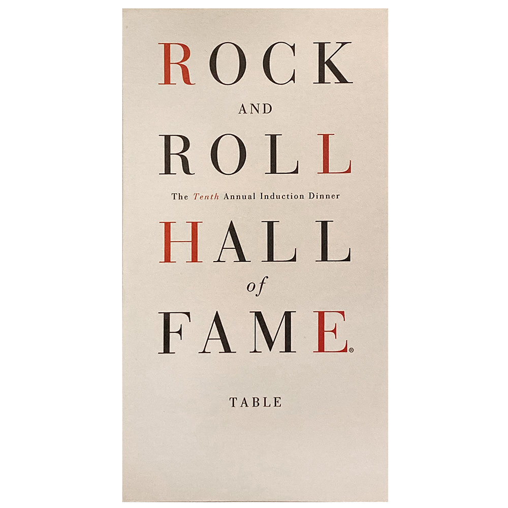 Rock and Roll Hall of Fame <br>Table Card (1995)