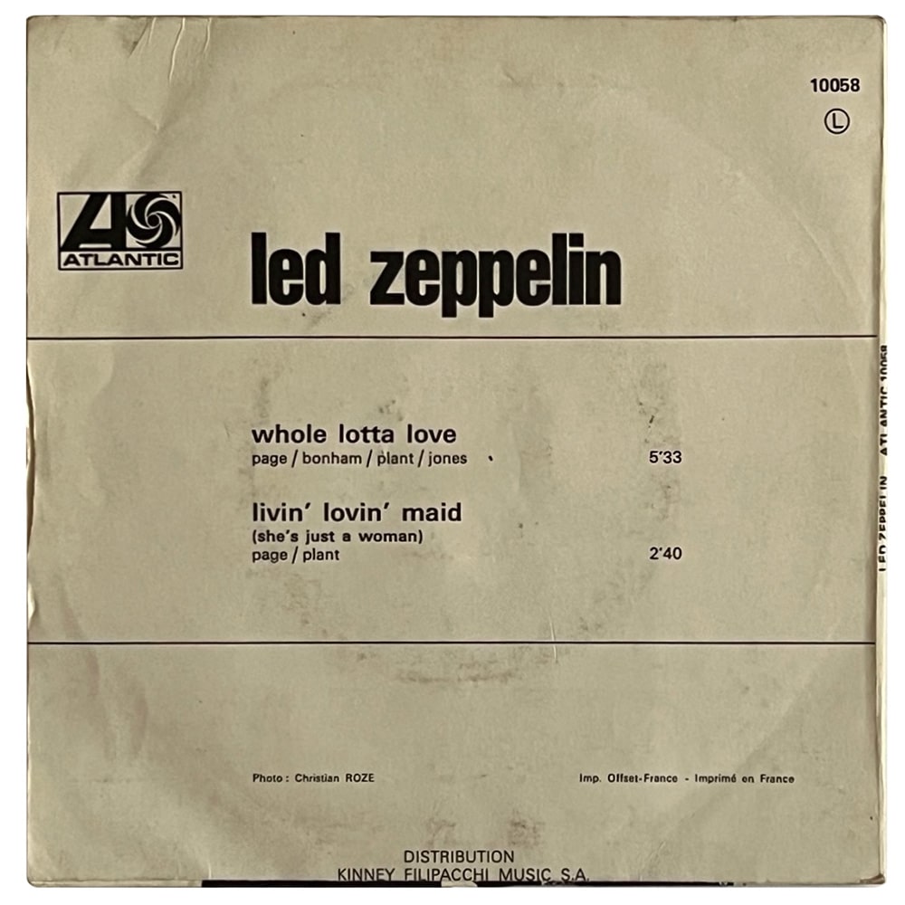 Single <br>France (10 058) <br>Whole Lotta Love / Living Loving Maid (#1) - Image 2