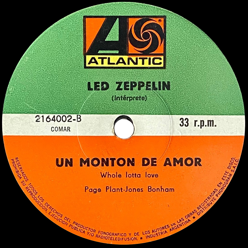 Single <br>Argentina (2164002) <br>Living Loving Maid / Whole Lotta Love (Promo #2) - Image 2