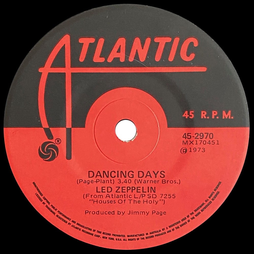 Single <br>Australia (45-2970) <br>Over The Hills and Far Away / Dancing Days - Image 3