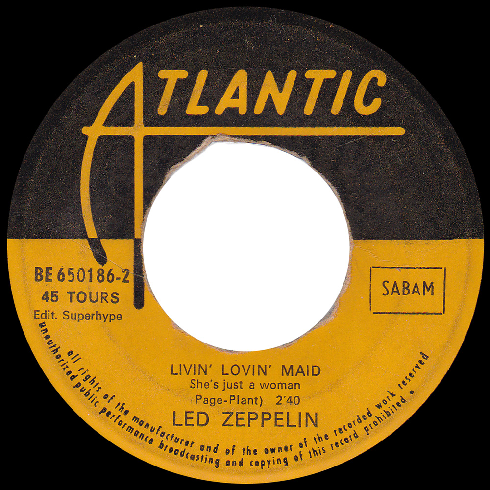 Single <br>Belgium (BE 650186) <br>Whole Lotta Love / Living Loving Maid (#2) - Image 4