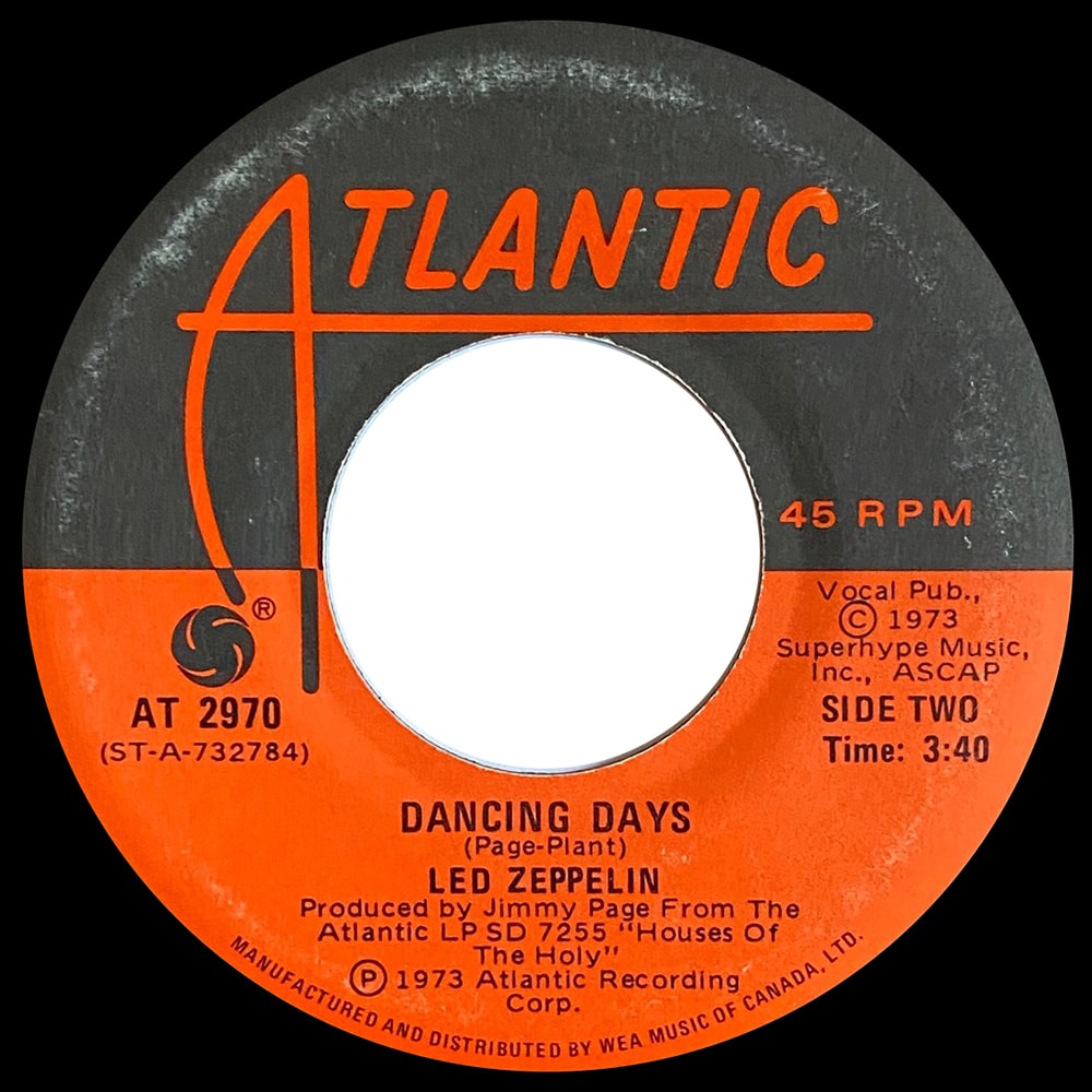 Single <br>Canada (AT 2970) <br>Over The Hills and Far Away / Dancing Days - Image 3