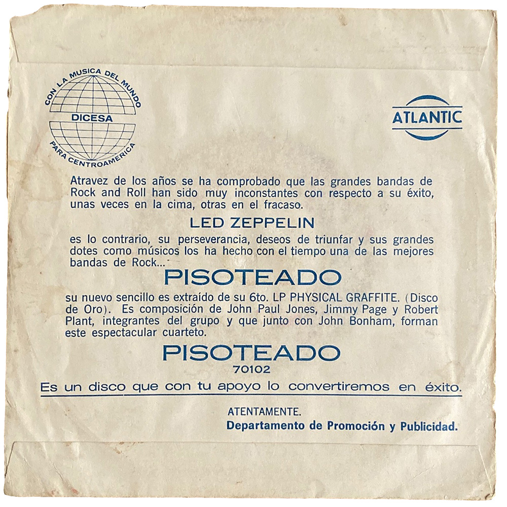 Single <br>El Salvador (70102) <br>Trampled Under Foot / Black Country Woman (Promo) - Image 2