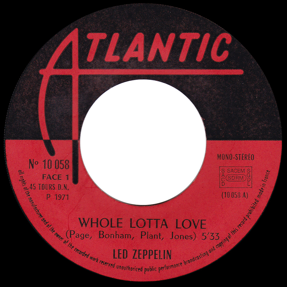 Single <br>France (10 058) <br>Whole Lotta Love / Living Loving Maid (#3) - Image 3