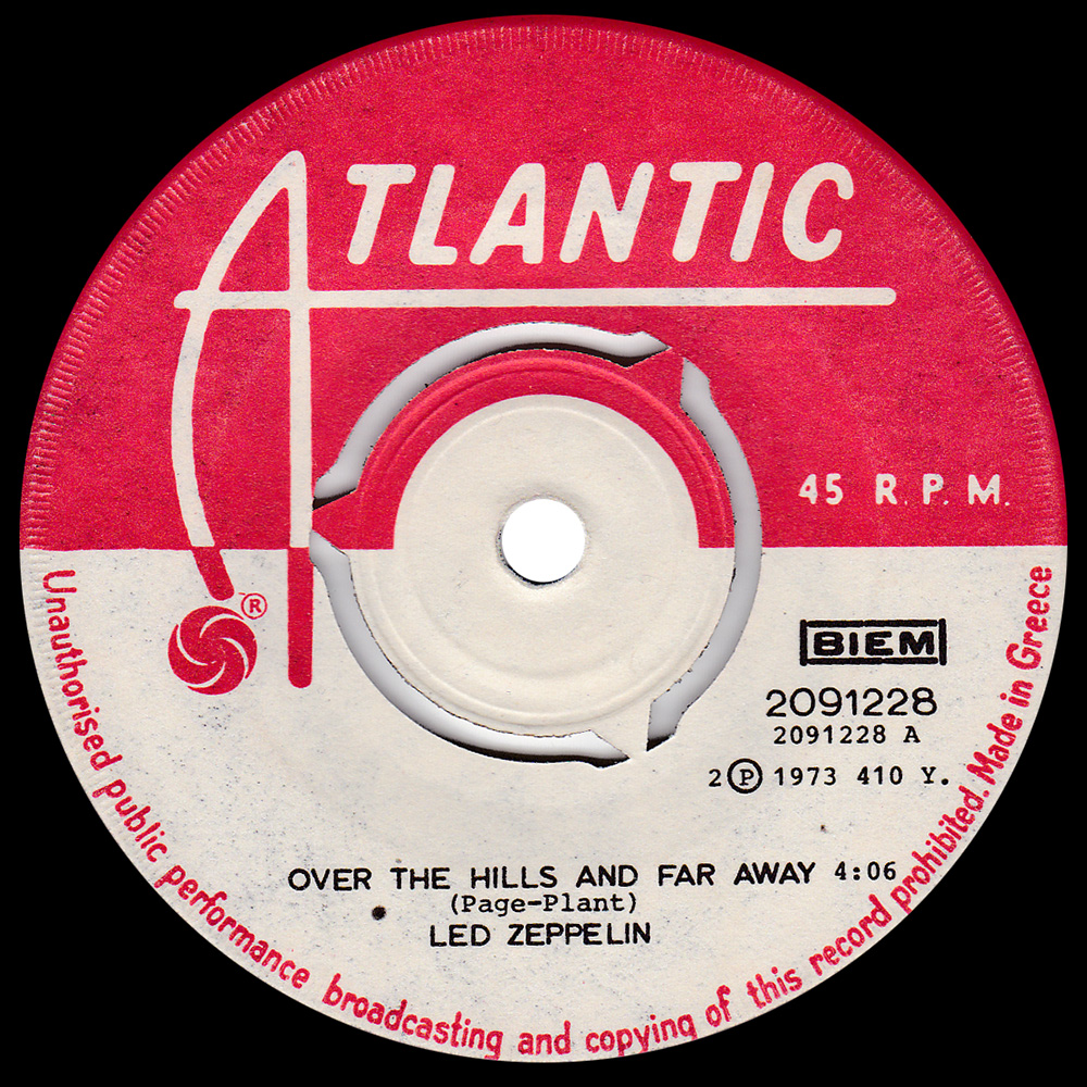 Single <br>Greece (2091228) <br>Over The Hills and Far Away / Dancing Days