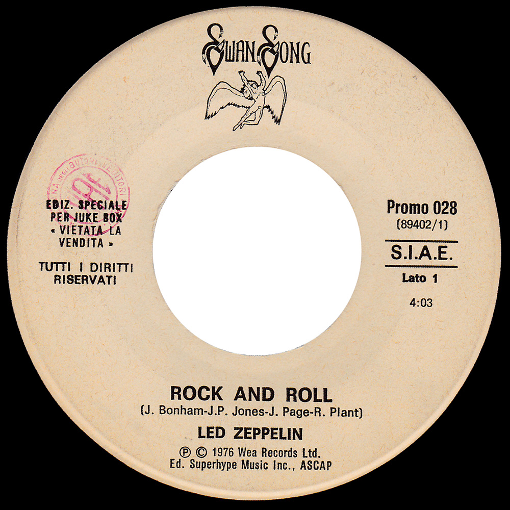 Single <br>Italy (Promo 028) <br>Rock and Roll / Disco Inferno (Promo #4)