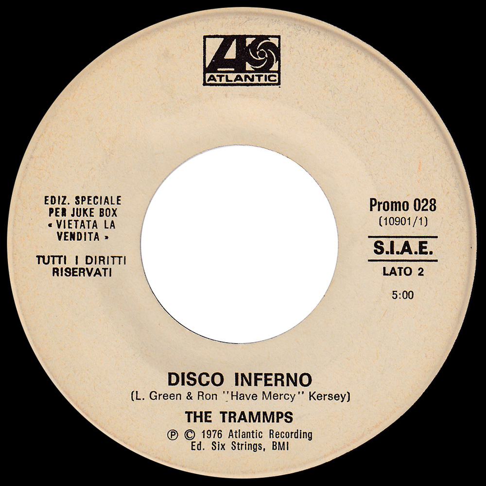 Single <br>Italy (Promo 028) <br>Rock and Roll / Disco Inferno (Promo #4) - Image 2