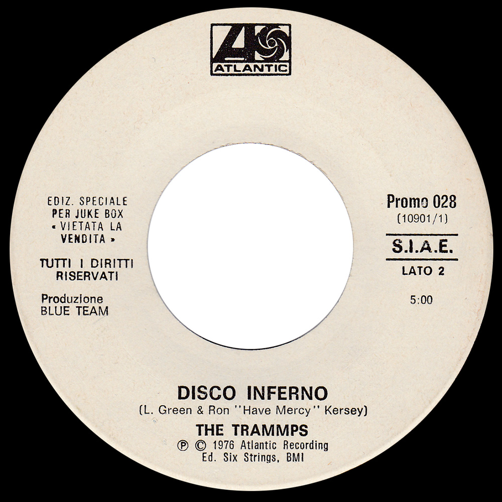 Single <br>Italy (Promo 028) <br>Rock and Roll / Disco Inferno (Promo #5) - Image 2