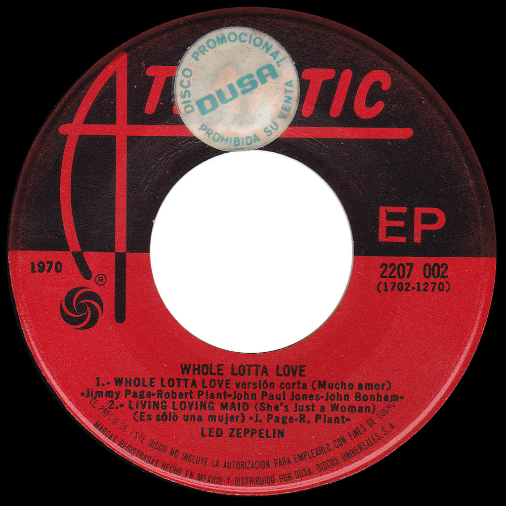 Single <br>Mexico (2207 002) <br>Whole Lotta Love / Living Loving Maid / Heartbreaker (Promo #2) - Image 3