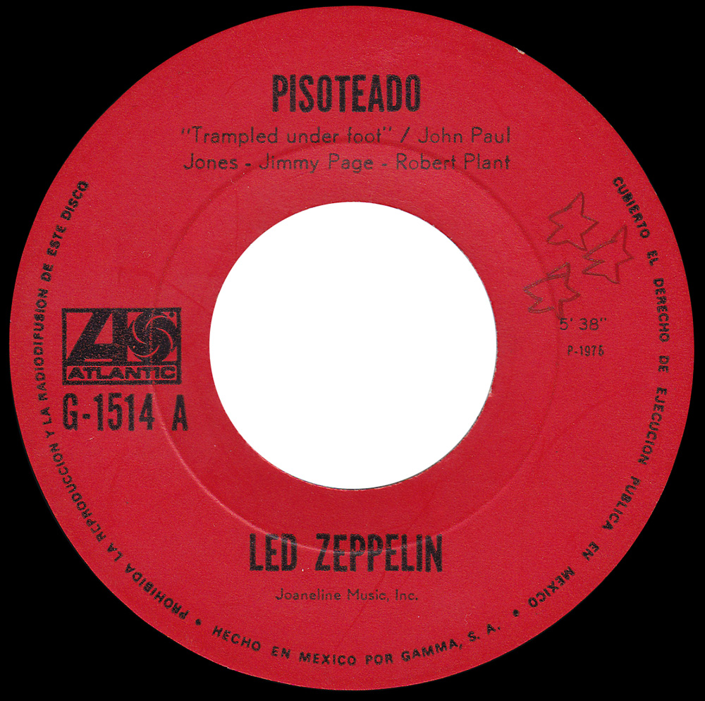 Single <br>Mexico (G-1514) <br>Trampled Under Foot / Black Country Woman (Promo #2)