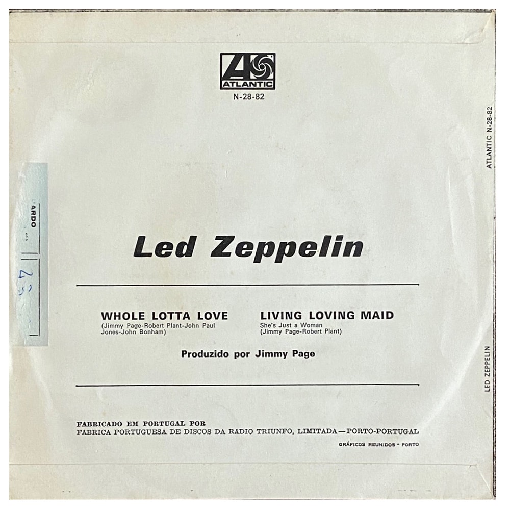 Single <br>Portugal (N-28-82) <br>Whole Lotta Love / Living Loving Maid (#6) - Image 2