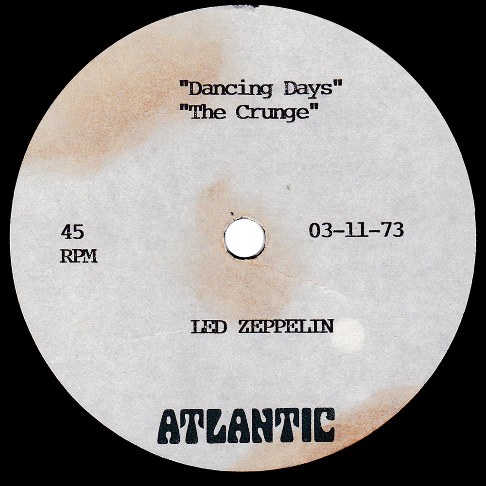 Single <br>South Africa (03-11-1973) <br>Over The Hills and Far Away / Dancing Days / The Crunge (Acetate) - Image 2