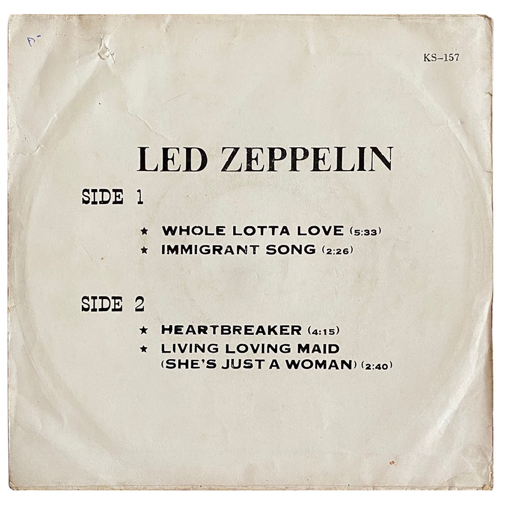 Single <br>Thailand (KS 157) <br>Whole Lotta Love / Immigrant Song / Heartbreaker / Living Loving Maid (#1) - Image 2