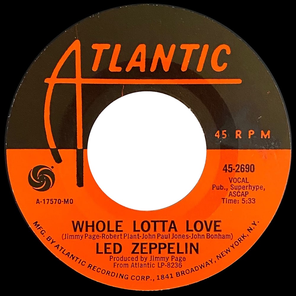 Single <br>USA (45-2690) <br>Whole Lotta Love / Living Loving Maid (#13) - Image 2