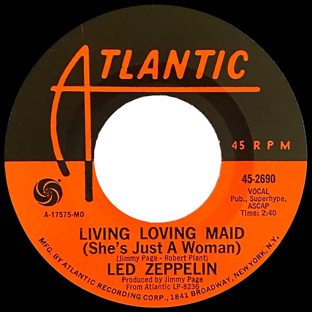 Single <br>USA (45-2690) <br>Whole Lotta Love / Living Loving Maid (#13) - Image 3