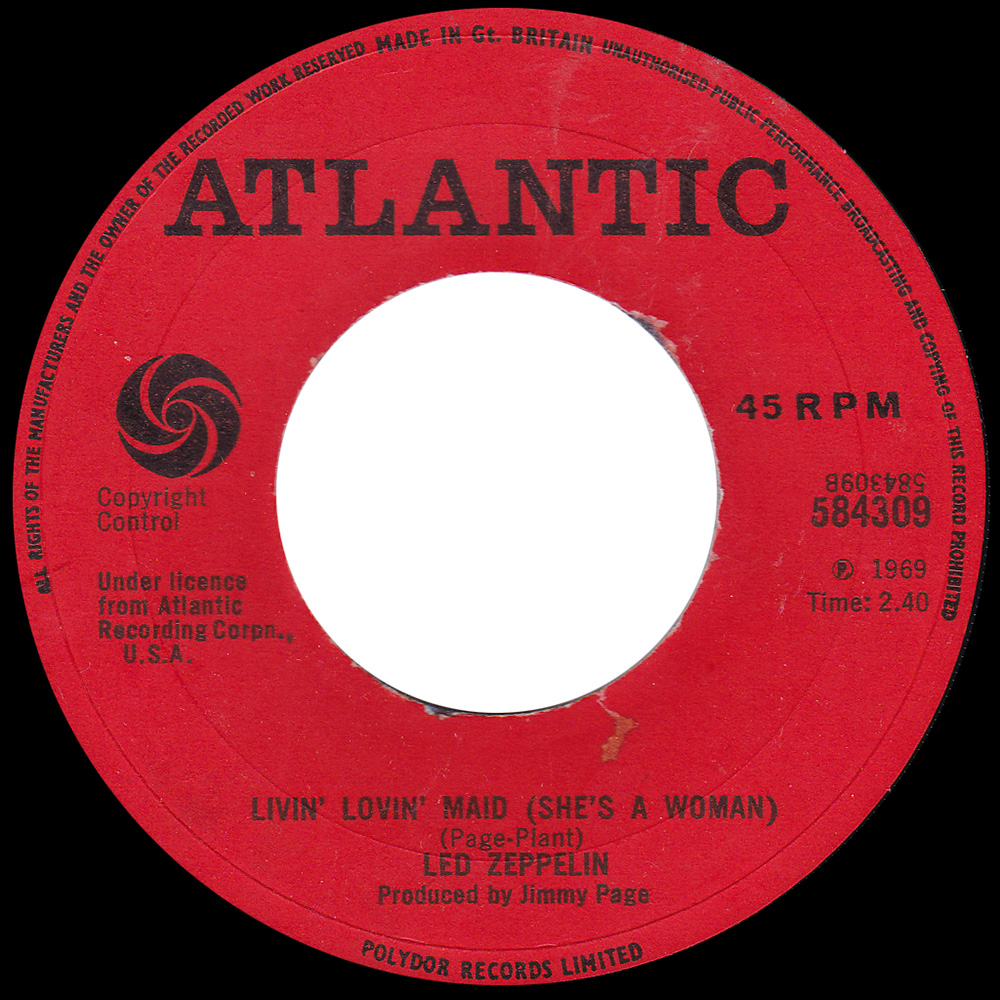 Single <br>United Kingdom (584309) <br>Whole Lotta Love / Living Loving Maid (Promo #2) - Image 5