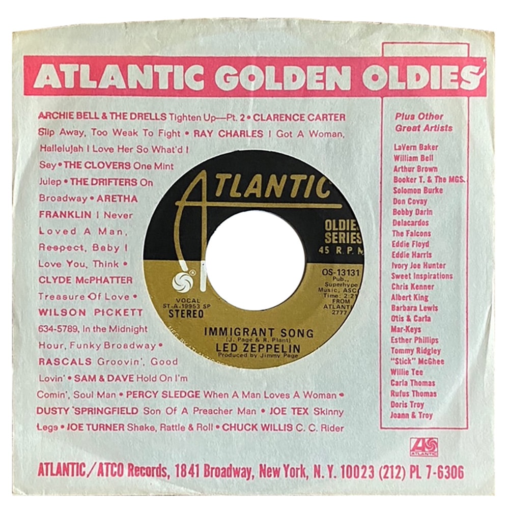 Single <br>USA (OS-13131) <br>Immigrant Song / Hey, Hey, What Can I Do (#1)