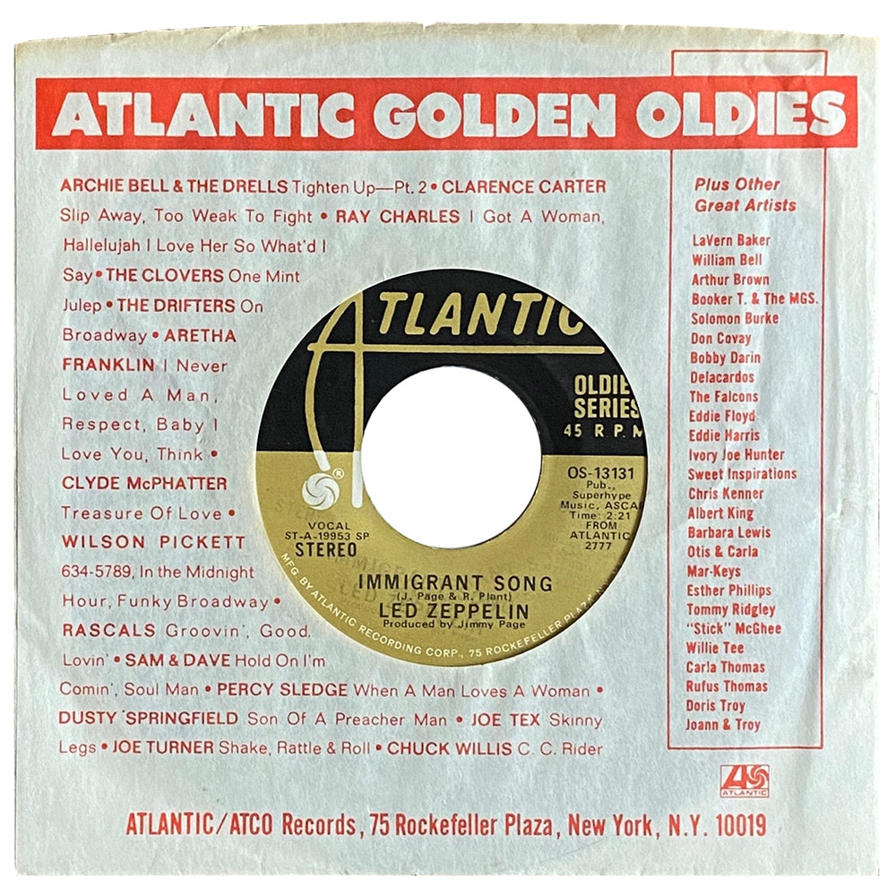 Single <br>USA (OS-13131) <br>Immigrant Song / Hey, Hey, What Can I Do (#4)