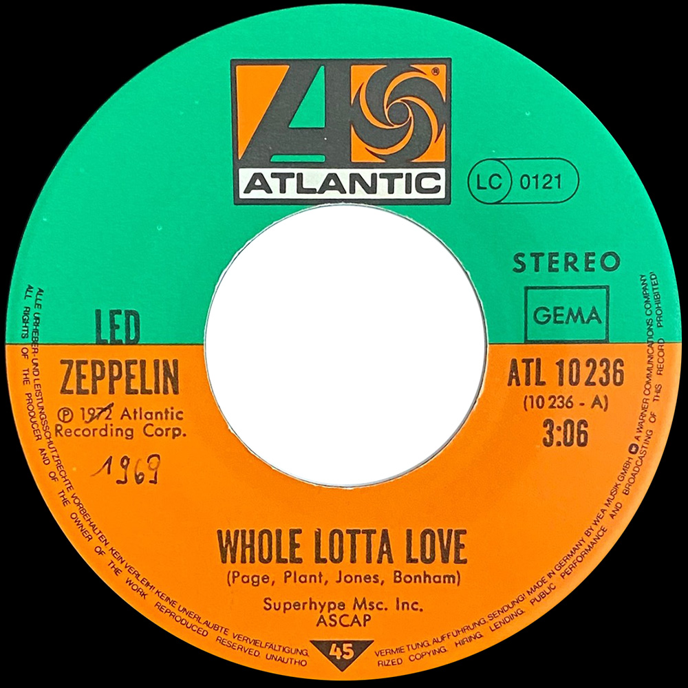 Single <br>Germany (ATL 10236) <br>Whole Lotta Love / Immigrant Song (#7) - Image 3