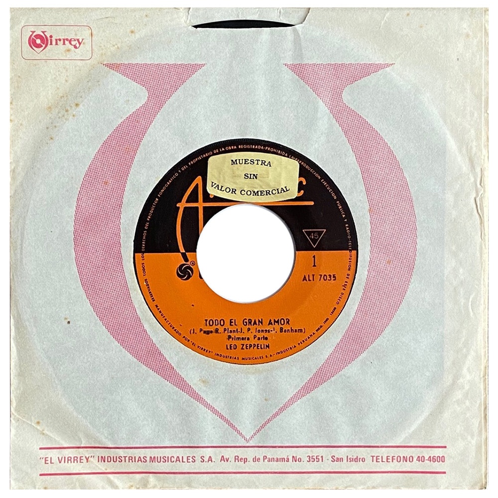 Single <br>Peru (ALT 7035) <br>Whole Lotta Love / Whole Lotta Love (Promo)