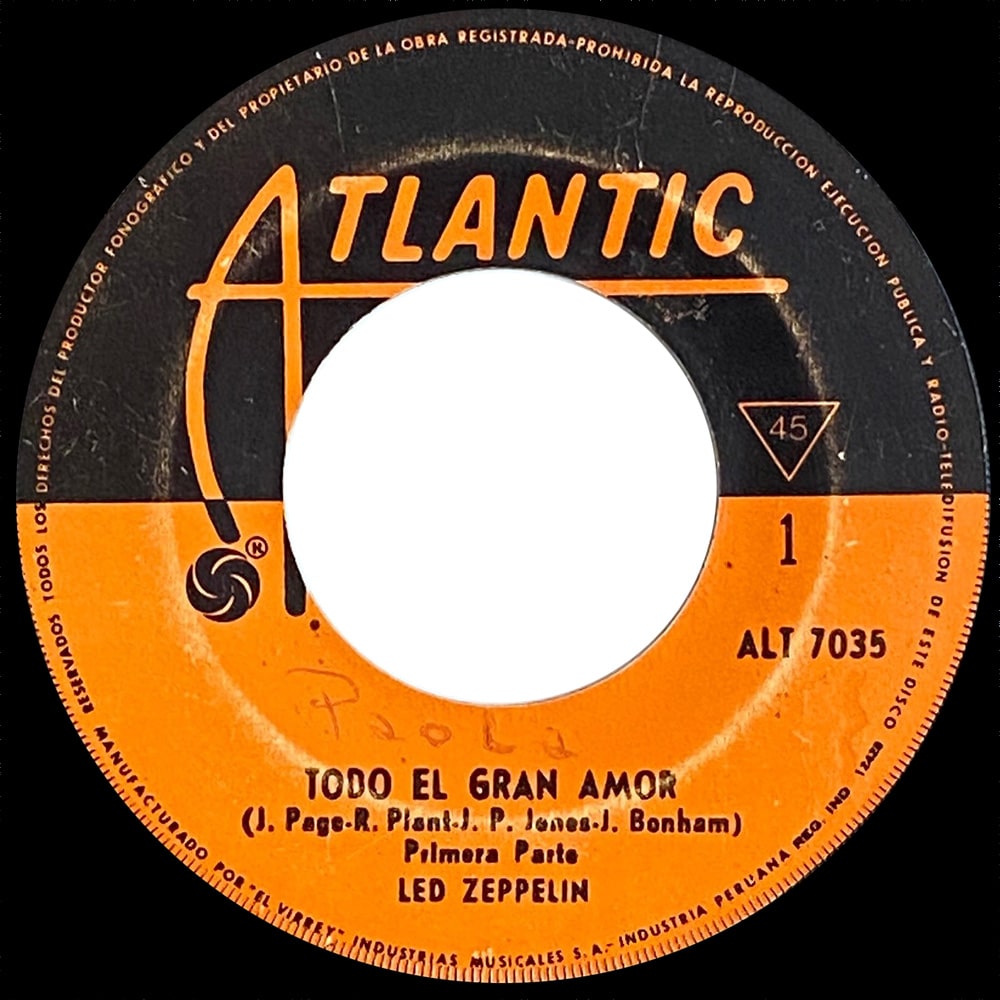 Single <br>Peru (ALT 7035) <br>Whole Lotta Love / Whole Lotta Love (#2) - Image 2