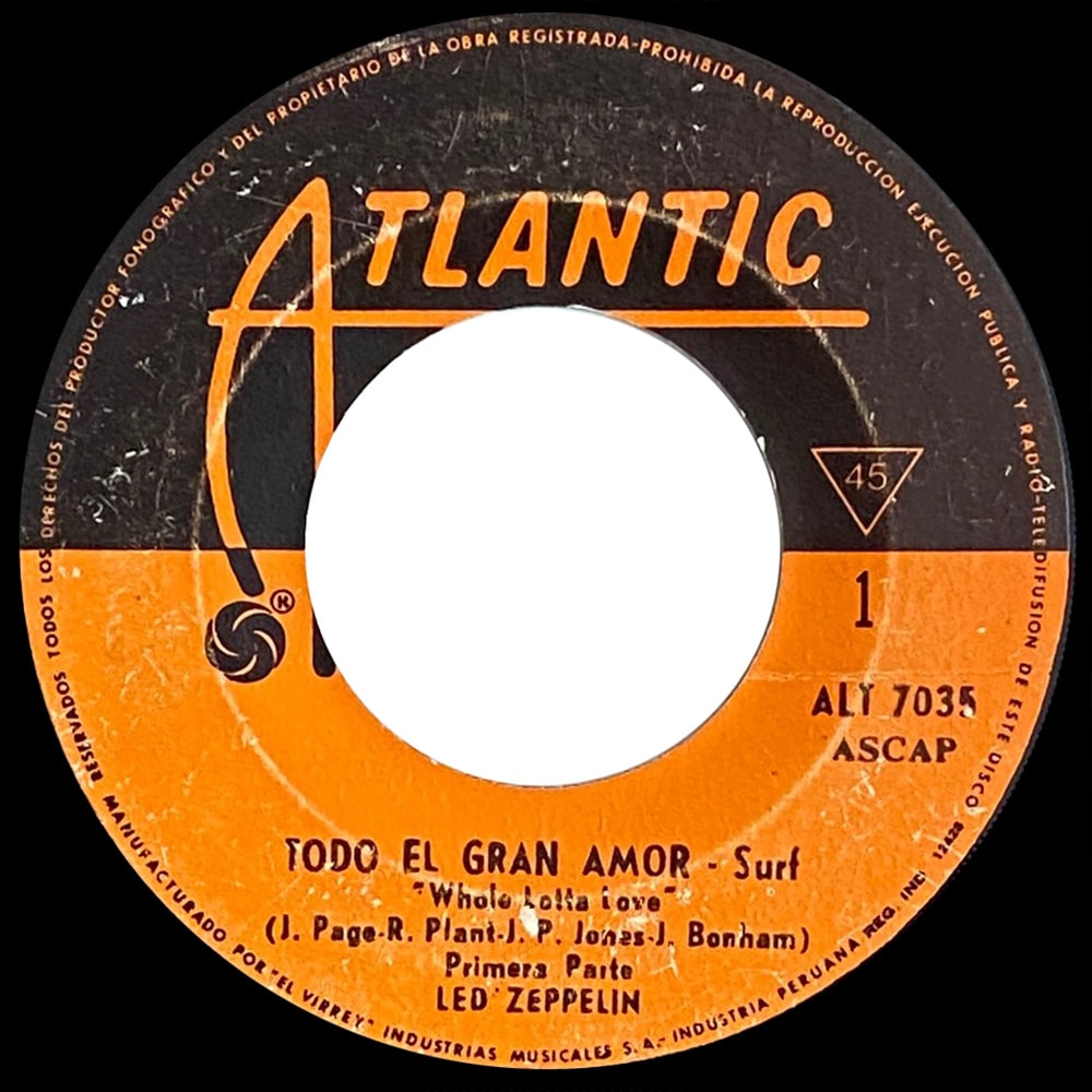 Single <br>Peru (ALT 7035) <br>Whole Lotta Love / Whole Lotta Love (#3) - Image 2