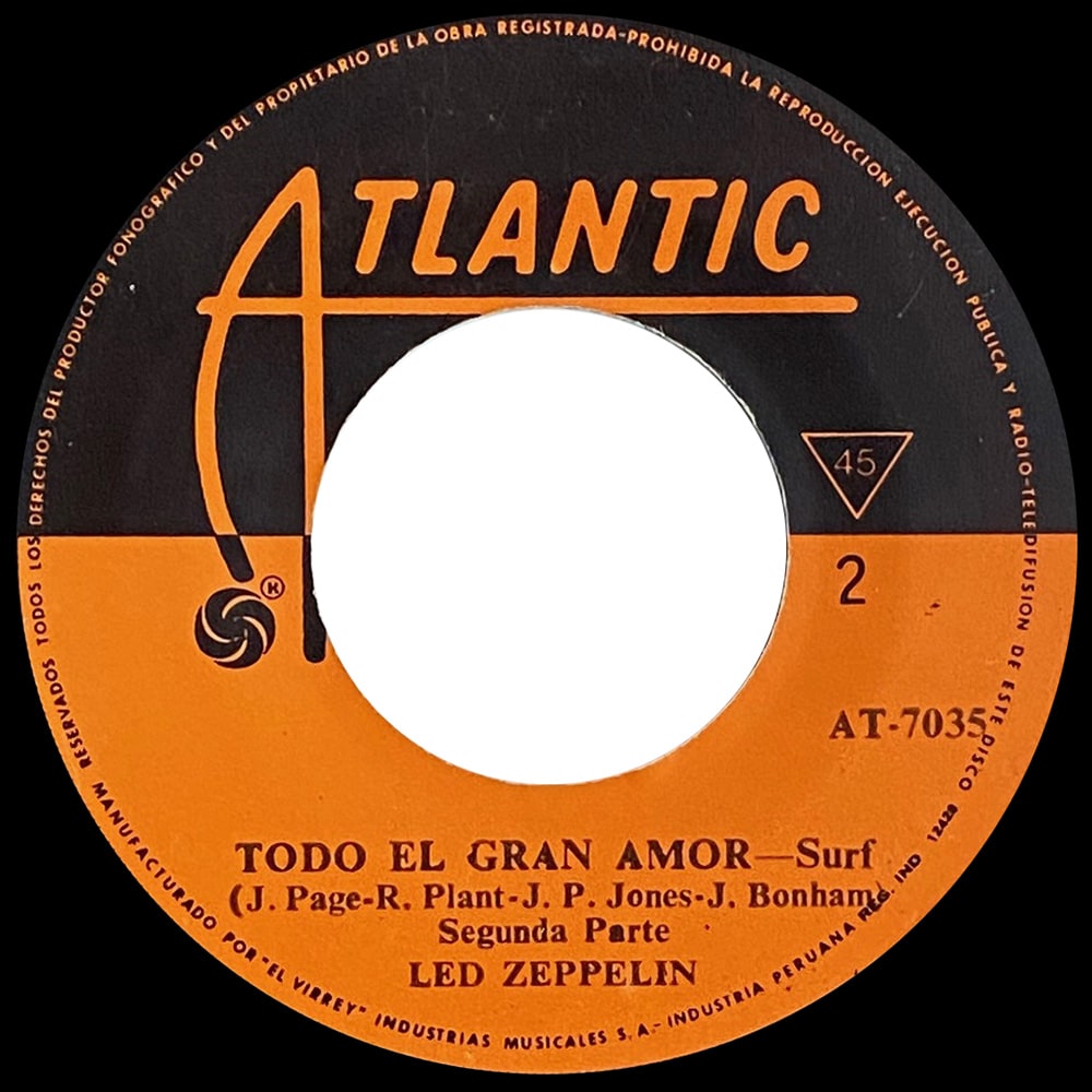 Single <br>Peru (AT-7035) <br>Whole Lotta Love / Whole Lotta Love - Image 3
