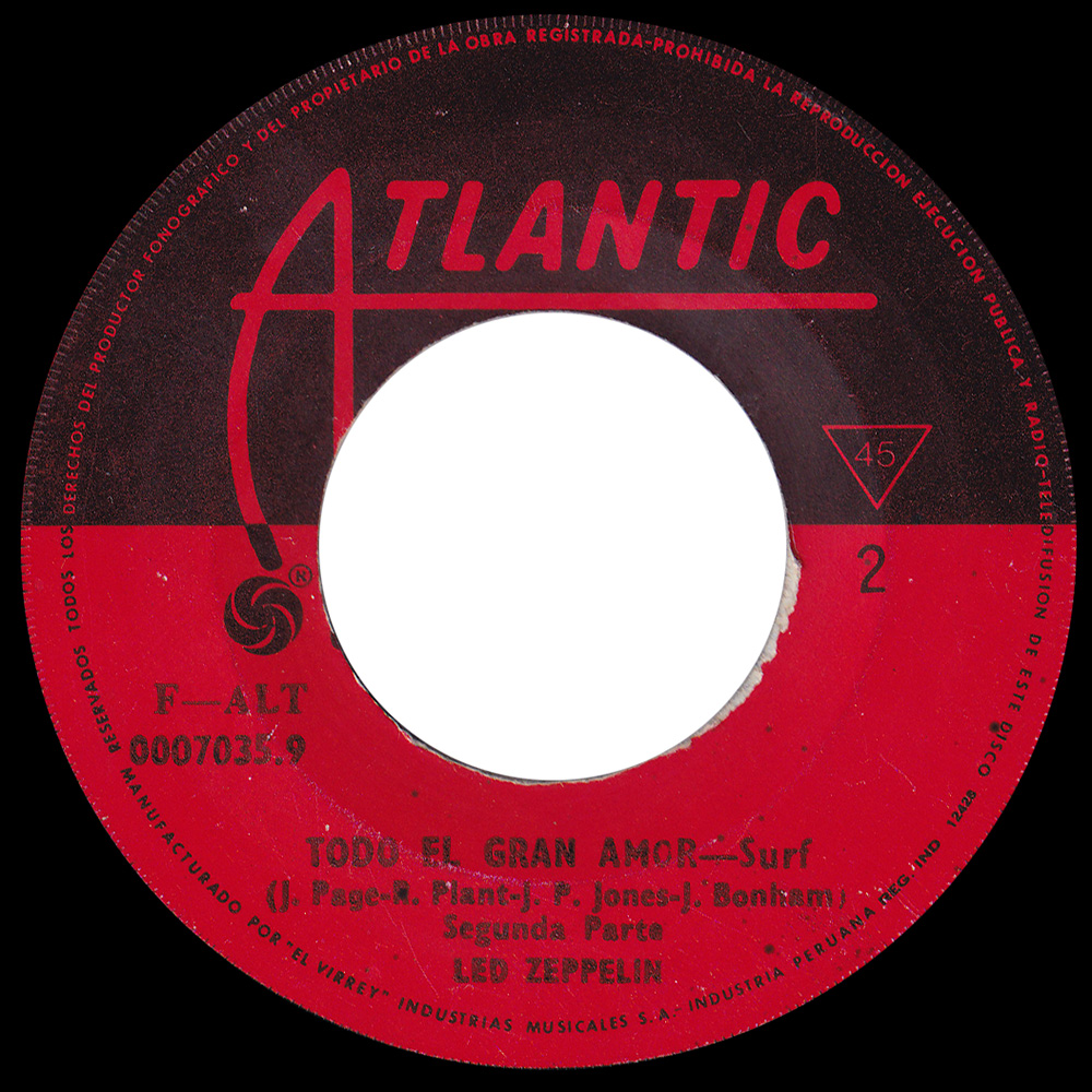 Single <br>Peru (F-ALT 0007035.9) <br>Whole Lotta Love / Whole Lotta Love (#2) - Image 2