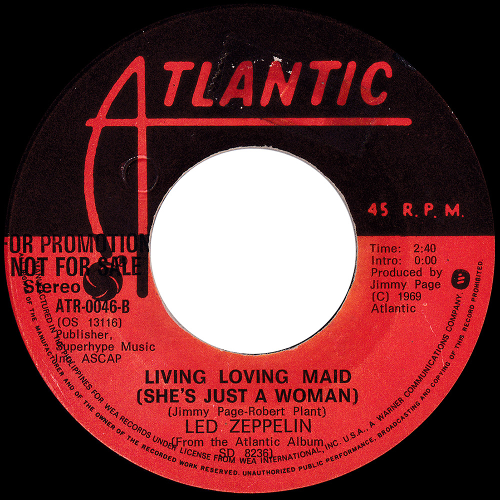 Single <br>Philippines (ATR-0046) <br>Whole Lotta Love / Living Loving Maid (promo) - Image 2