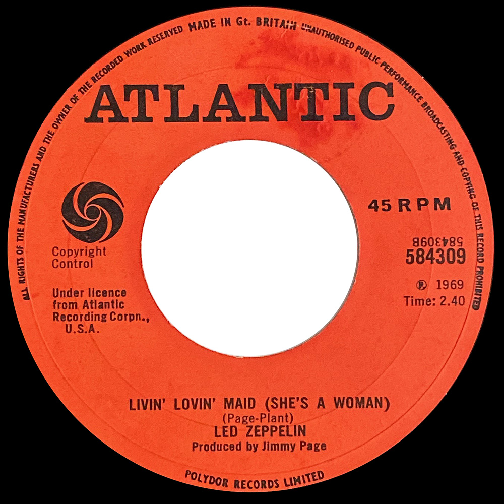 Single <br>United Kingdom (584309) <br>Whole Lotta Love / Living Loving Maid (Promo #2) - Image 3
