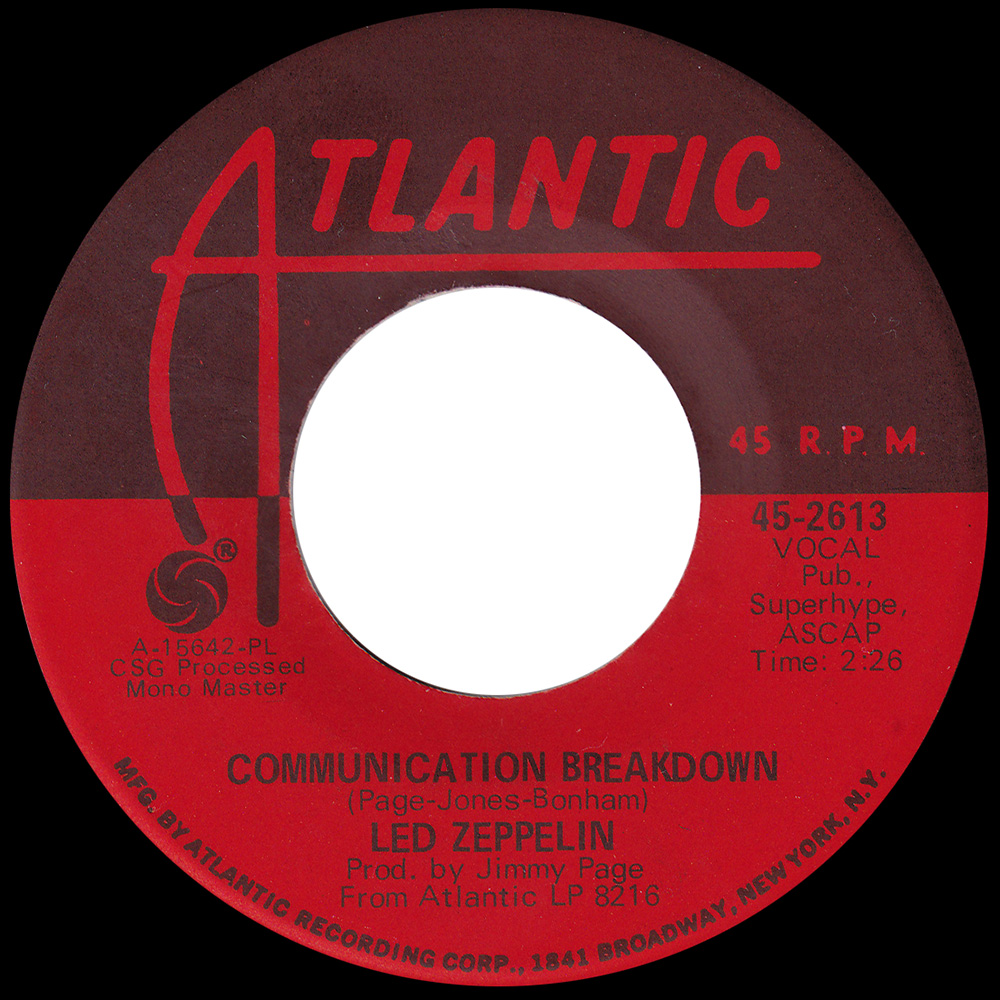 Single <br>USA (45-2613) <br>Good Times Bad Times / Communication Breakdown (#5) - Image 2