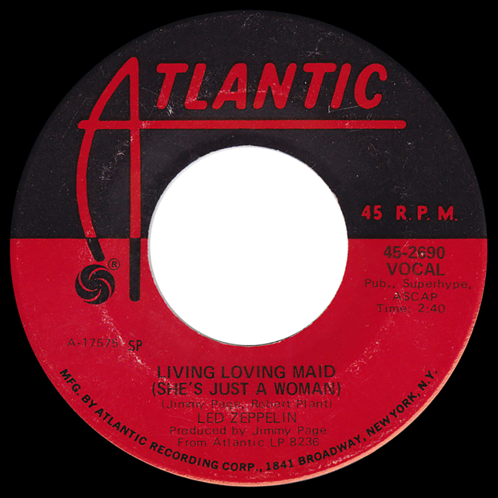 Single <br>USA (45-2690) <br>Whole Lotta Love / Living Loving Maid (#03) - Image 2