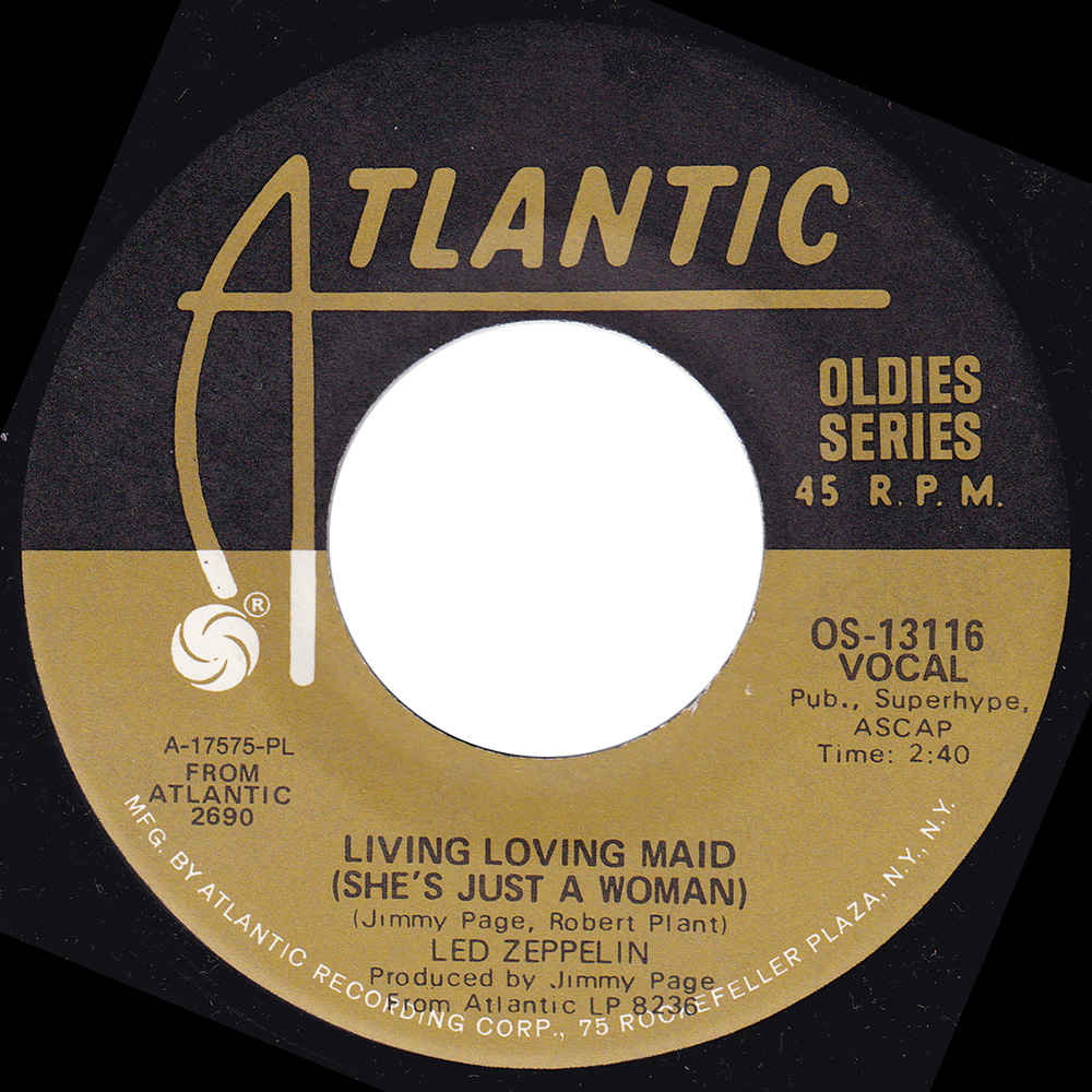 Single <br>USA (OS-13116) <br>Whole Lotta Love / Living Loving Maid (#6) - Image 2