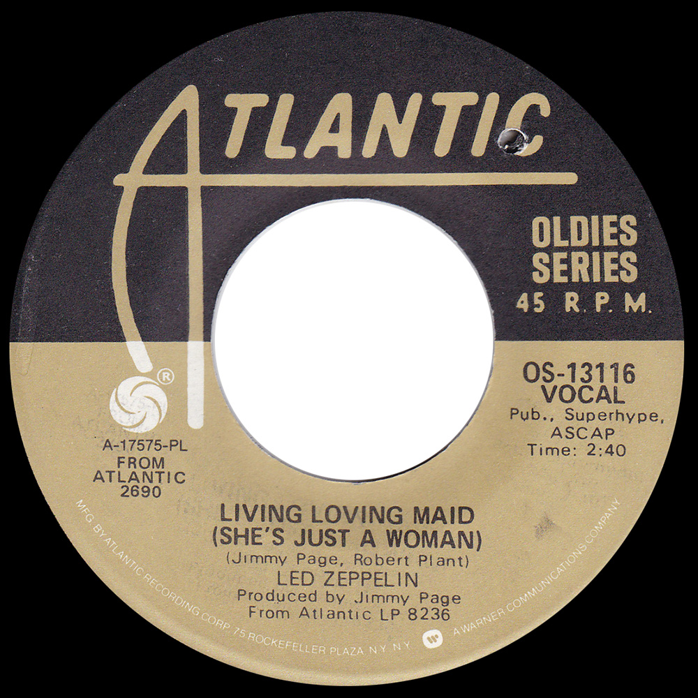 Single <br>USA (OS-13116) <br>Whole Lotta Love / Living Loving Maid (#7) - Image 2