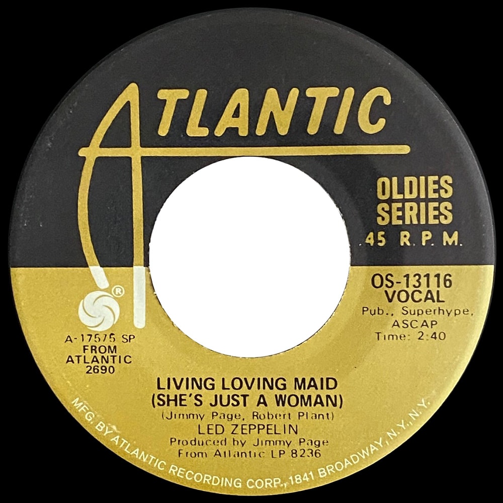 Single <br>USA (OS-13116) <br>Whole Lotta Love / Living Loving Maid (#2) - Image 3